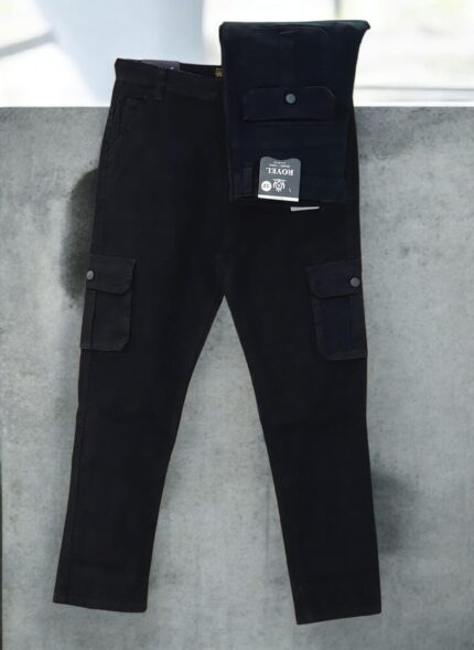 Knit Denim Cargo & Cargo Joggers for Men - ব্ল্যাক কালার - Cargo