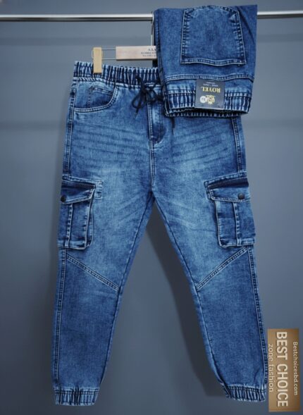 Denim Cargo & Joggers Pant - লাইট ওয়াশ - Joggers