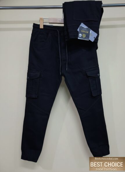 Denim Cargo & Joggers Pant - ব্ল্যাক - Joggers