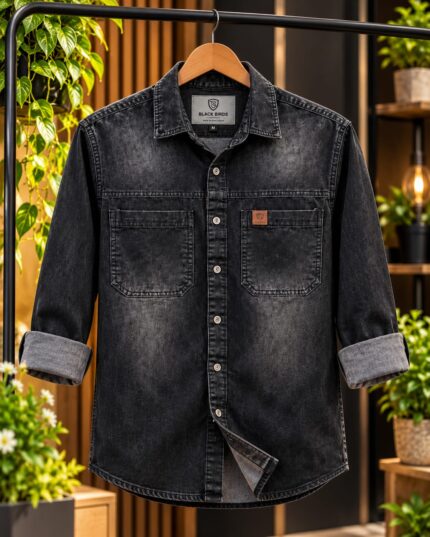 Denim Shirt Premium - Black gray