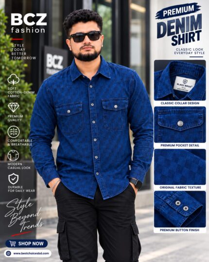 Denim Shirt for Men – Blue Print