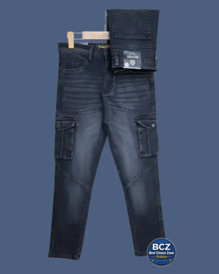 Knit Denim Cargo Pant Ash – Stylish Denim Cargo Pants