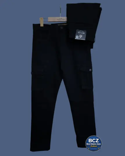 Knit Denim Cargo Pant Black – Premium Denim Cargo Pants