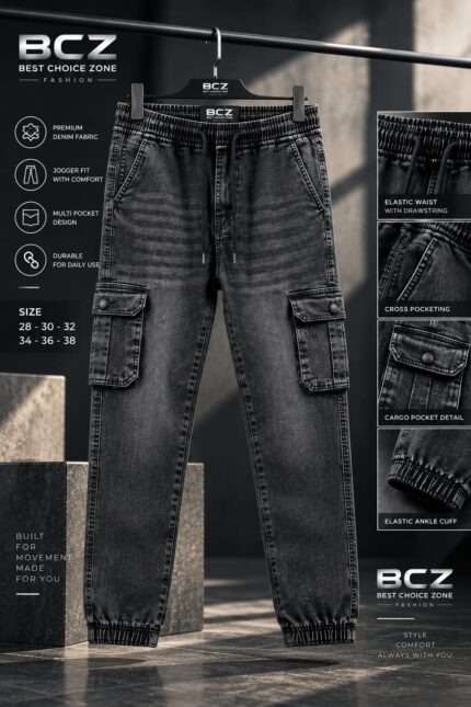 Cotton cargo & joggers - ব্ল্যাক এস রাবার সিস্টেম
