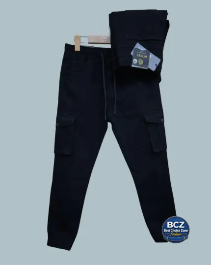Knit Denim Joggers for Men – Black