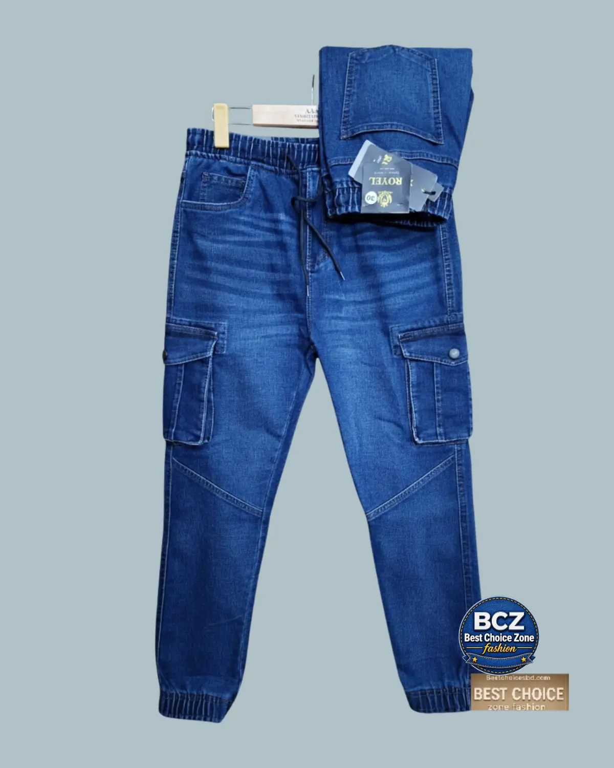 Knit Denim Joggers for Men – Blue Knit Denim Joggers for Men – Blue
