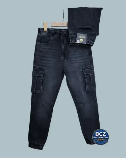 Knit Denim Joggers for Men – Dark Grey