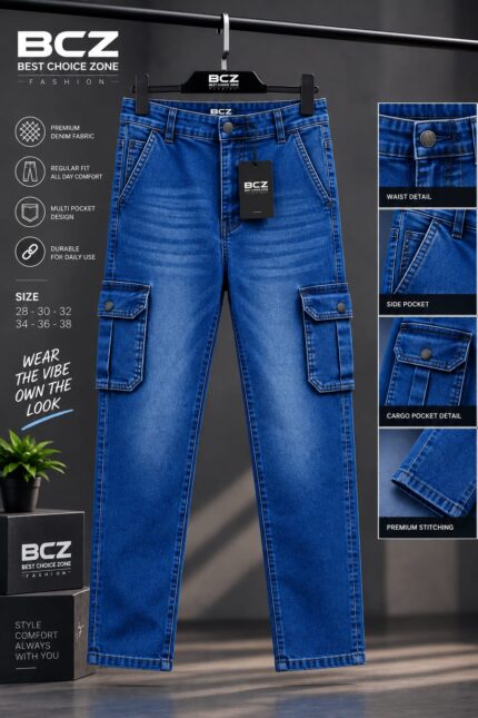 Cotton cargo & joggers - ব্লু প্যান্ট স্টাইল